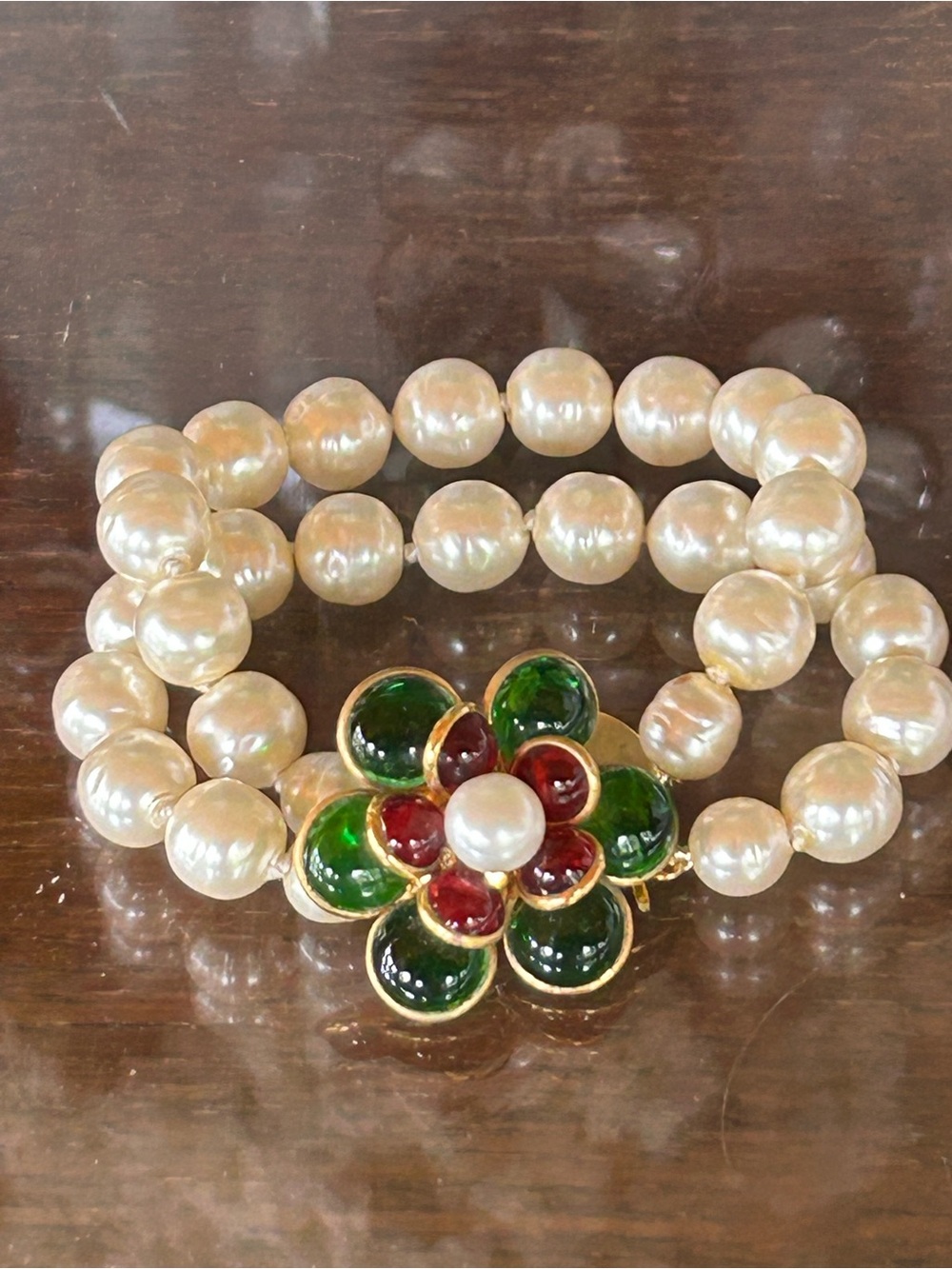 Very Rare Vintage Chanel Griproix Double Strand Pearl Bracelet